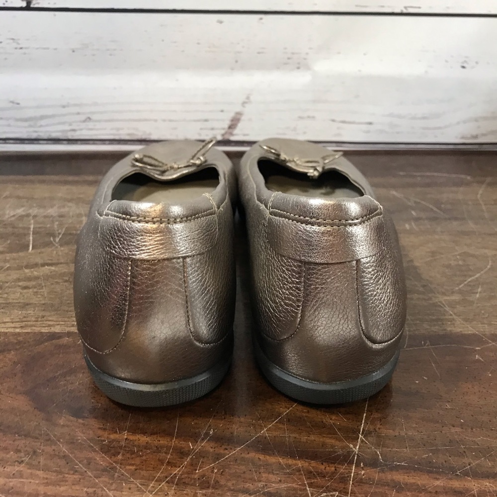 Womens ECCO Silver Ballet Flats Shoes Size 41 European